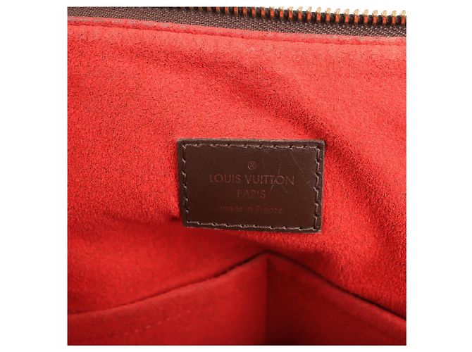 Borsa a Spalla Louis Vuitton Evora MM Damier Ebene 2Way in Marrone Rosso - vista 13