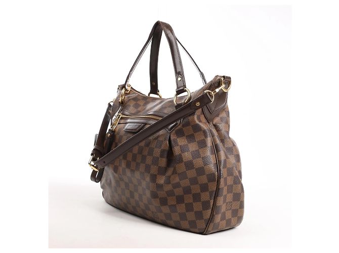 Borsa a Spalla Louis Vuitton Evora MM Damier Ebene 2Way in Marrone Rosso - vista 2