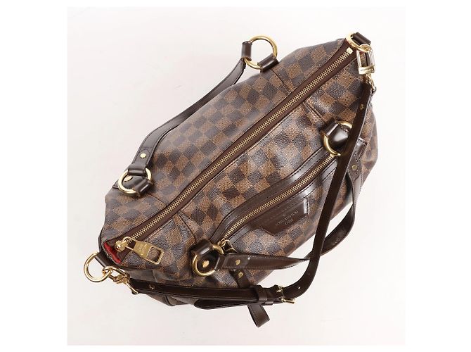 Borsa a Spalla Louis Vuitton Evora MM Damier Ebene 2Way in Marrone Rosso - vista 4