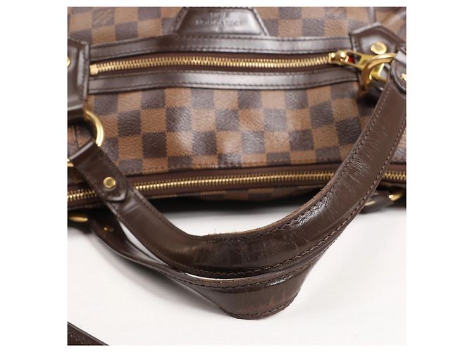 Borsa a Spalla Louis Vuitton Evora MM Damier Ebene 2Way in Marrone Rosso - vista 5