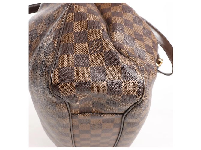 Borsa a Spalla Louis Vuitton Evora MM Damier Ebene 2Way in Marrone Rosso - vista 8
