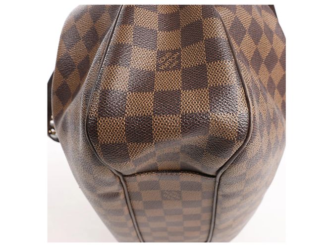 Borsa a Spalla Louis Vuitton Evora MM Damier Ebene 2Way in Marrone Rosso - vista 9