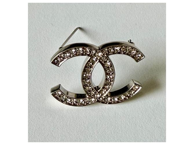 Cambon Spilla CC Chanel Argentata con Strass Argento - vista 3