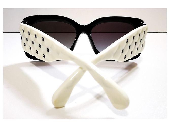 Occhiali da Sole Chanel Quadrati Bianchi e Neri - 5483 - c.1656/S6 Nero Bianco - vista 11
