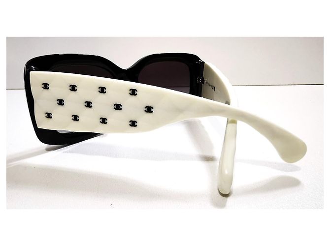 Occhiali da Sole Chanel Quadrati Bianchi e Neri - 5483 - c.1656/S6 Nero Bianco - vista 12