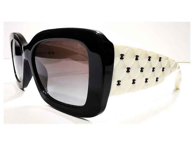 Occhiali da Sole Chanel Quadrati Bianchi e Neri - 5483 - c.1656/S6 Nero Bianco - vista 15