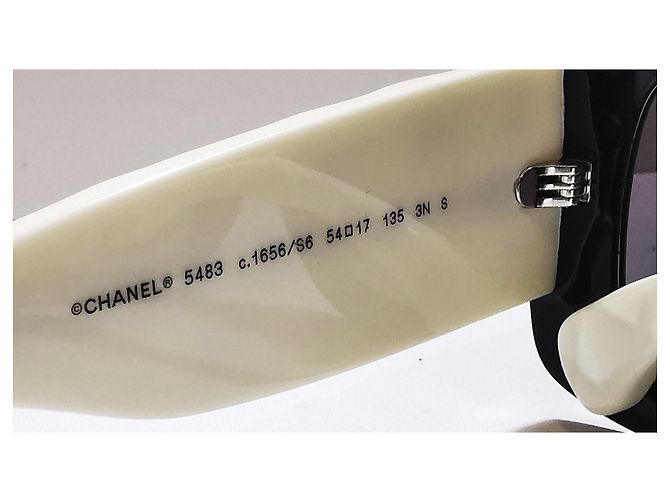 Occhiali da Sole Chanel Quadrati Bianchi e Neri - 5483 - c.1656/S6 Nero Bianco - vista 19