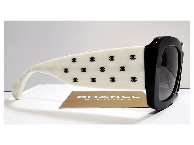 Occhiali da Sole Chanel Quadrati Bianchi e Neri - 5483 - c.1656/S6 Nero Bianco - vista 2