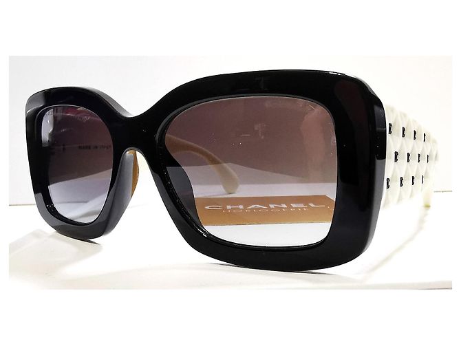 Occhiali da Sole Chanel Quadrati Bianchi e Neri - 5483 - c.1656/S6 Nero Bianco - vista 5