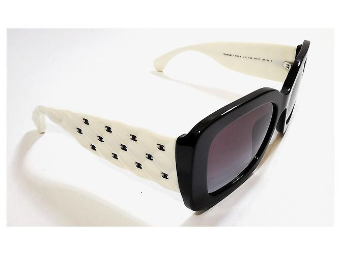 Occhiali da Sole Chanel Quadrati Bianchi e Neri - 5483 - c.1656/S6 Nero Bianco - vista 9
