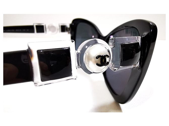 Gafas de sol Chanel Cat Eyes negras - 5445-H c.501/S4 - ¡Raro! Negro - vista 12