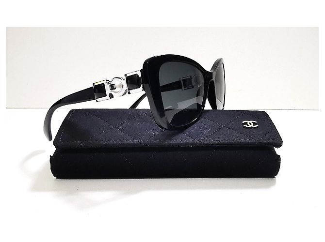Gafas de sol Chanel Cat Eyes negras - 5445-H c.501/S4 - ¡Raro! Negro - vista 16
