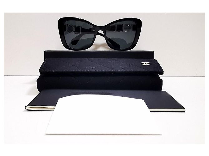 Gafas de sol Chanel Cat Eyes negras - 5445-H c.501/S4 - ¡Raro! Negro - vista 17