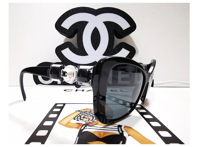 Gafas de sol Chanel Cat Eyes negras - 5445-H c.501/S4 - ¡Raro! Negro - vista 4