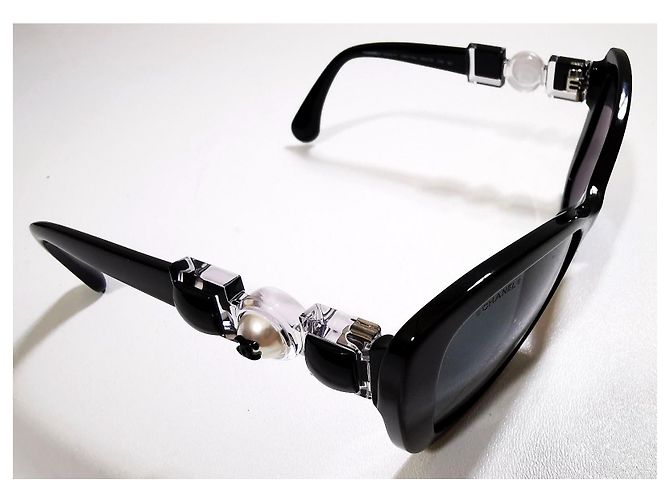 Gafas de sol Chanel Cat Eyes negras - 5445-H c.501/S4 - ¡Raro! Negro - vista 8