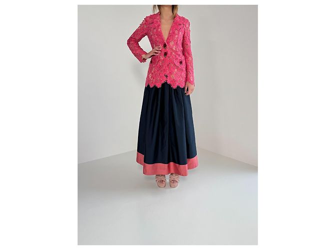 Dolce & Gabbana Blazer aus rosa Spitze mit Blumenmuster Pink - Ansicht 2