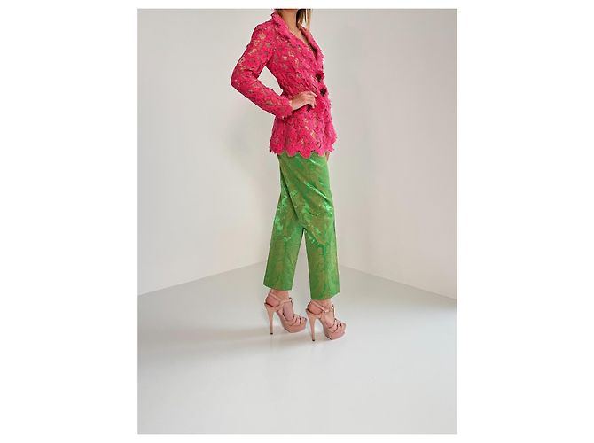 Dolce & Gabbana Blazer aus rosa Spitze mit Blumenmuster Pink - Ansicht 5