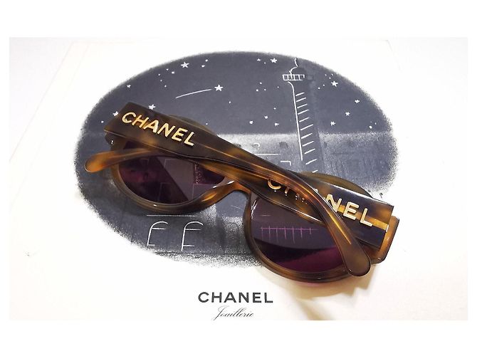 Gafas de sol redondas marrones de carey de Chanel - 5410 c.1662/83 Marrón claro - vista 10