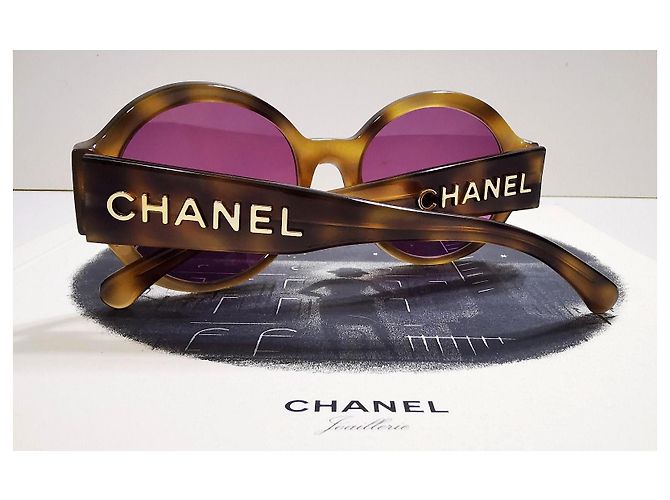 Gafas de sol redondas marrones de carey de Chanel - 5410 c.1662/83 Marrón claro - vista 12
