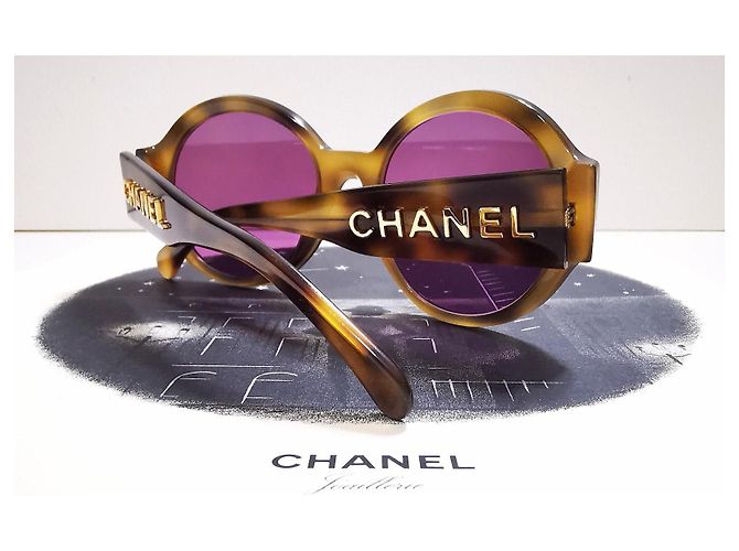 Gafas de sol redondas marrones de carey de Chanel - 5410 c.1662/83 Marrón claro - vista 13