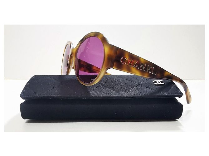 Gafas de sol redondas marrones de carey de Chanel - 5410 c.1662/83 Marrón claro - vista 17