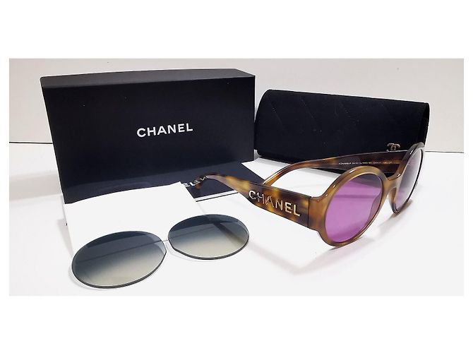 Gafas de sol redondas marrones de carey de Chanel - 5410 c.1662/83 Marrón claro - vista 18