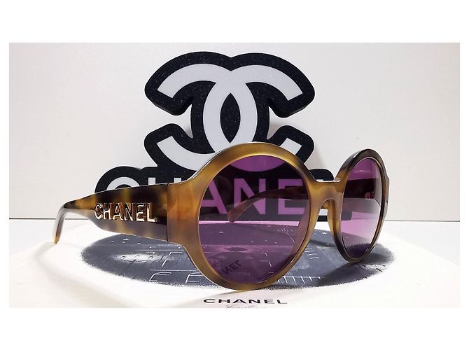 Gafas de sol redondas marrones de carey de Chanel - 5410 c.1662/83 Marrón claro - vista 3