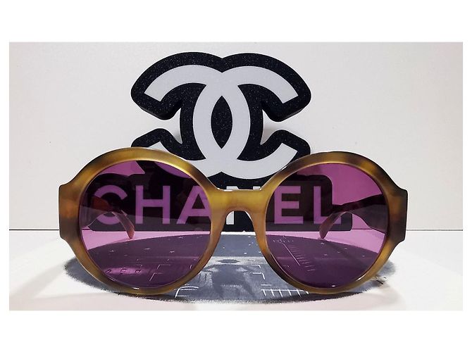 Gafas de sol redondas marrones de carey de Chanel - 5410 c.1662/83 Marrón claro - vista 4
