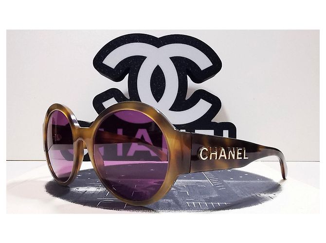 Gafas de sol redondas marrones de carey de Chanel - 5410 c.1662/83 Marrón claro - vista 5