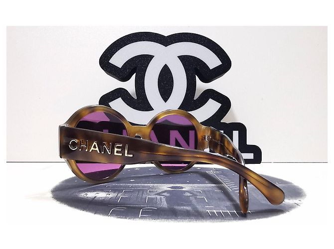 Gafas de sol redondas marrones de carey de Chanel - 5410 c.1662/83 Marrón claro - vista 6