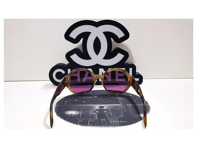 Gafas de sol redondas marrones de carey de Chanel - 5410 c.1662/83 Marrón claro - vista 9