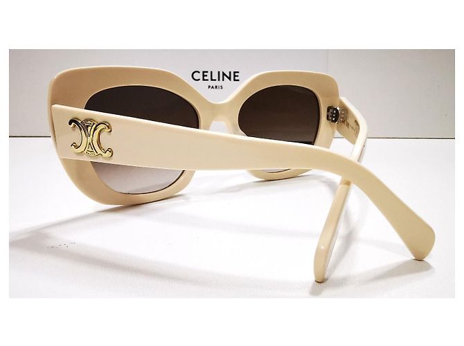 Gafas de sol Céline Triomphe marfil ovaladas - CL40226U 25F Crema - vista 10