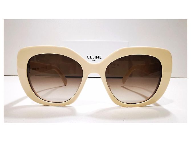 Gafas de sol Céline Triomphe marfil ovaladas - CL40226U 25F Crema - vista 3