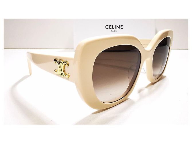 Gafas de sol Céline Triomphe marfil ovaladas - CL40226U 25F Crema - vista 4