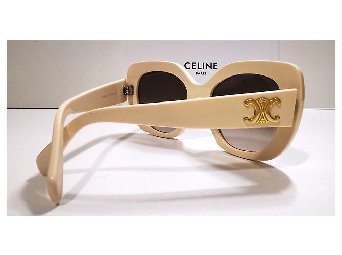 Gafas de sol Céline Triomphe marfil ovaladas - CL40226U 25F Crema - vista 6