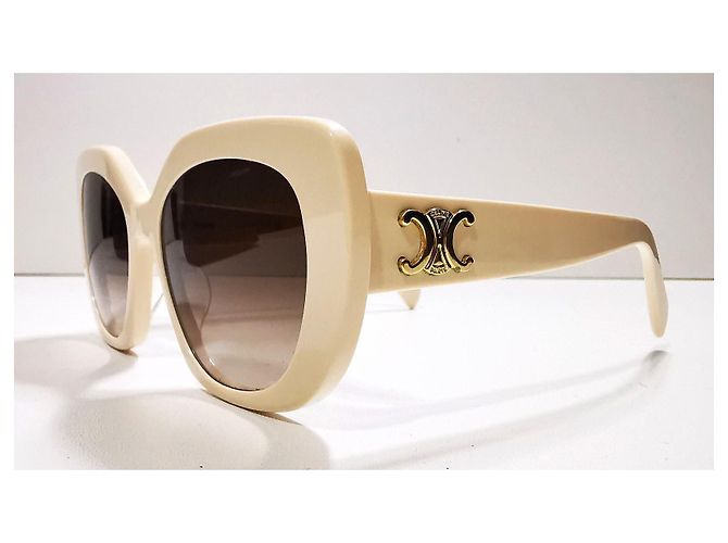 Gafas de sol Céline Triomphe marfil ovaladas - CL40226U 25F Crema - vista 7