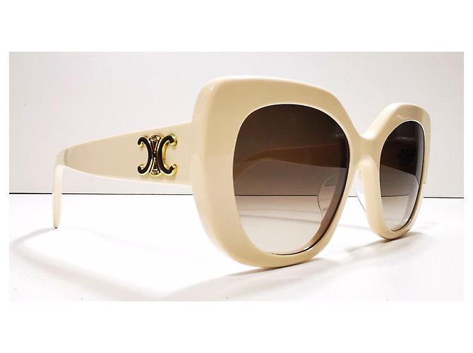 Gafas de sol Céline Triomphe marfil ovaladas - CL40226U 25F Crema - vista 9