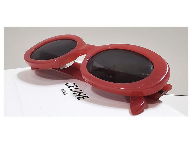 Gafas de sol Céline Triomphe rojo coral ovaladas - CL40194U 66A - vista 11