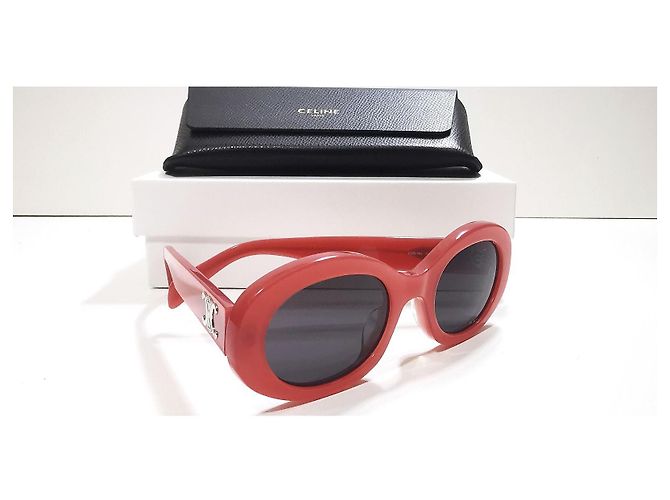 Gafas de sol Céline Triomphe rojo coral ovaladas - CL40194U 66A - vista 13