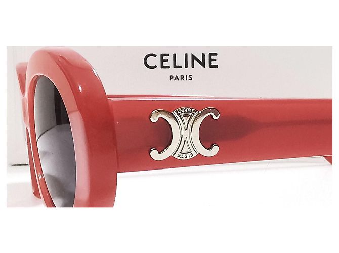 Gafas de sol Céline Triomphe rojo coral ovaladas - CL40194U 66A - vista 14