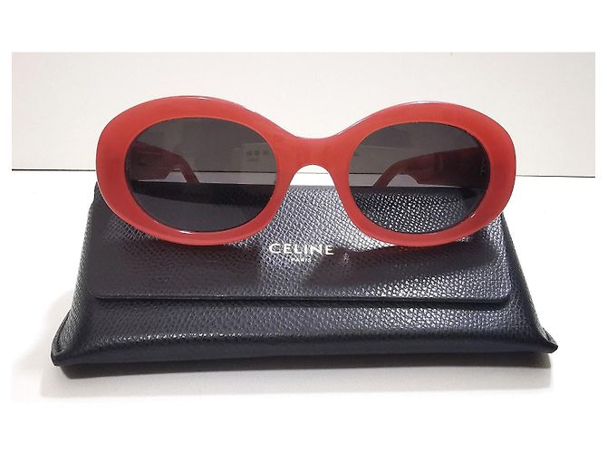 Gafas de sol Céline Triomphe rojo coral ovaladas - CL40194U 66A - vista 16