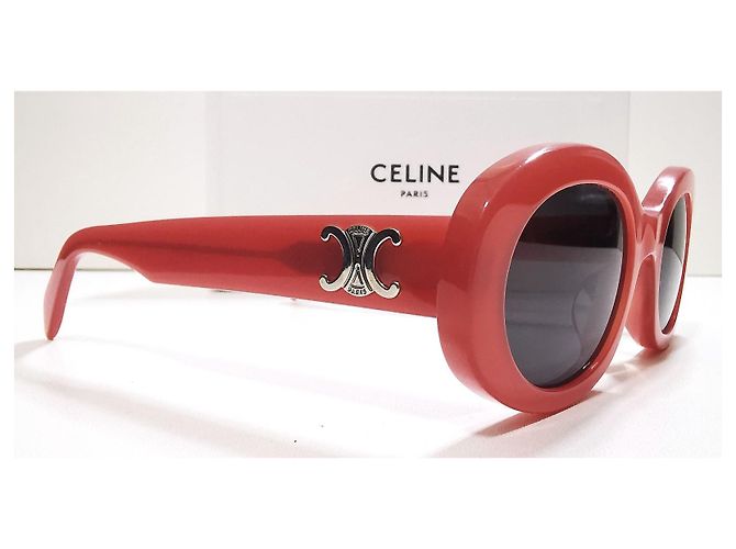 Gafas de sol Céline Triomphe rojo coral ovaladas - CL40194U 66A - vista 2
