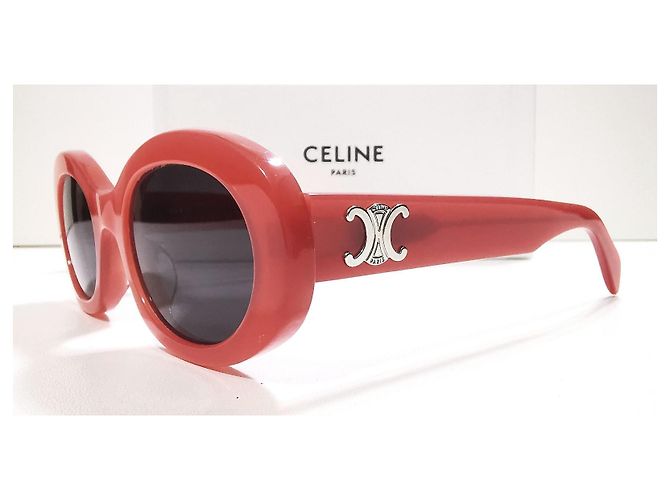 Gafas de sol Céline Triomphe rojo coral ovaladas - CL40194U 66A - vista 4