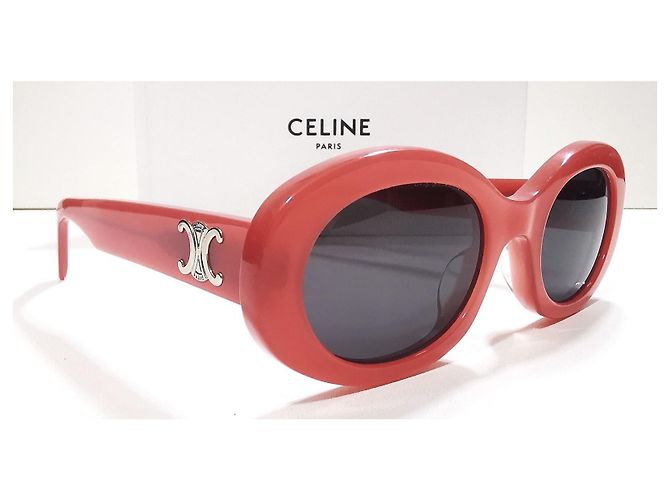 Gafas de sol Céline Triomphe rojo coral ovaladas - CL40194U 66A - vista 5