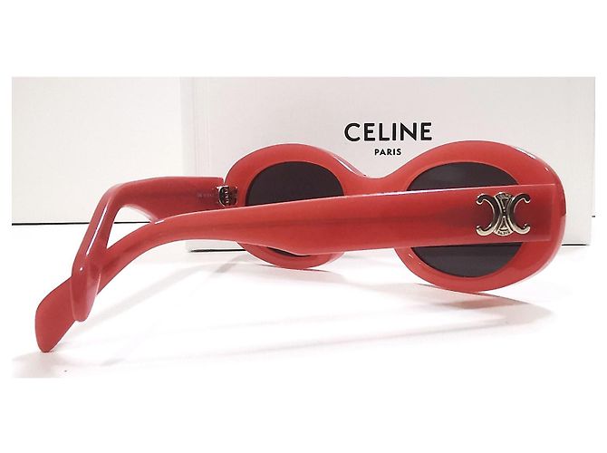 Gafas de sol Céline Triomphe rojo coral ovaladas - CL40194U 66A - vista 7