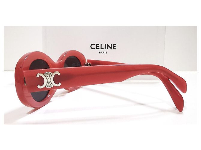 Gafas de sol Céline Triomphe rojo coral ovaladas - CL40194U 66A - vista 9