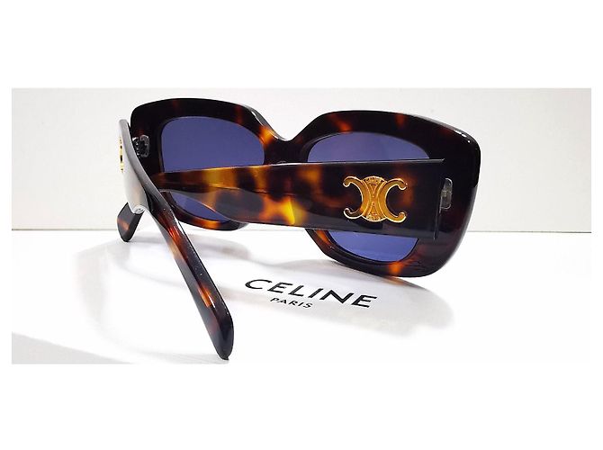 Gafas de sol rectangulares Céline Triomphe marrón carey - CL40216U 53A Castaño - vista 11