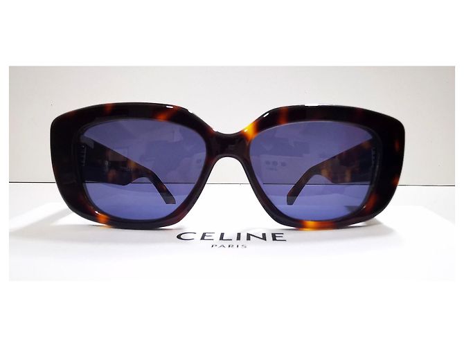 Gafas de sol rectangulares Céline Triomphe marrón carey - CL40216U 53A Castaño - vista 15