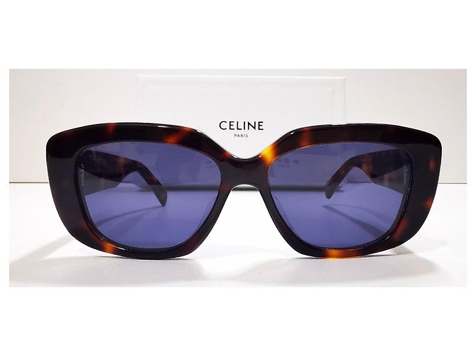 Gafas de sol rectangulares Céline Triomphe marrón carey - CL40216U 53A Castaño - vista 3