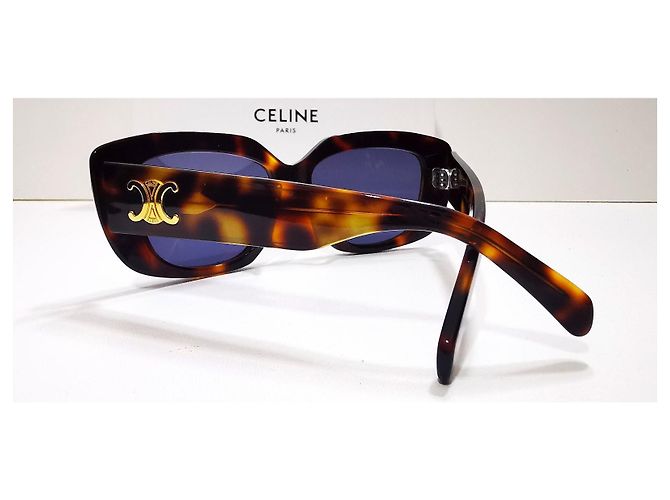 Gafas de sol rectangulares Céline Triomphe marrón carey - CL40216U 53A Castaño - vista 5